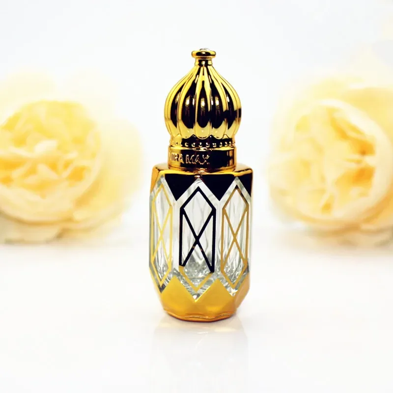 20pcs/lot 6ml Gold Glass Perfume Bottle Roll On Bottles Thick Glass Essential Oil Vials with Roller Ball Refillable