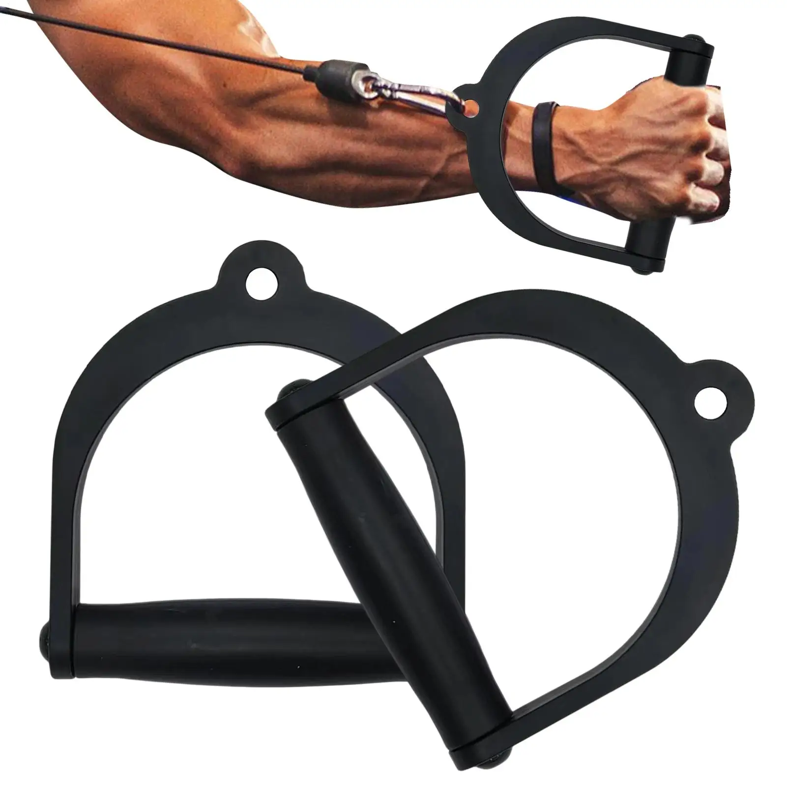 

2pcs D Handle Cable Attachment, Heavy Duty Pull Down Handles for Tricep Extension, Bicep Curls & Back Training accessories