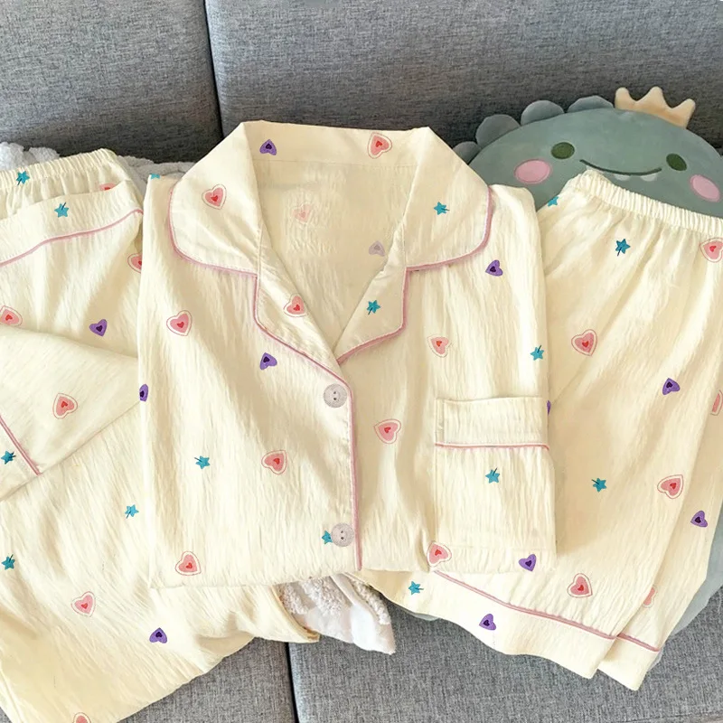 

Summer Ladies New Small Fresh Korean Three-Piece Pajamas Girl Sweet Leisure Pajamas Homewear Short-Sleeved Three-Piece Set