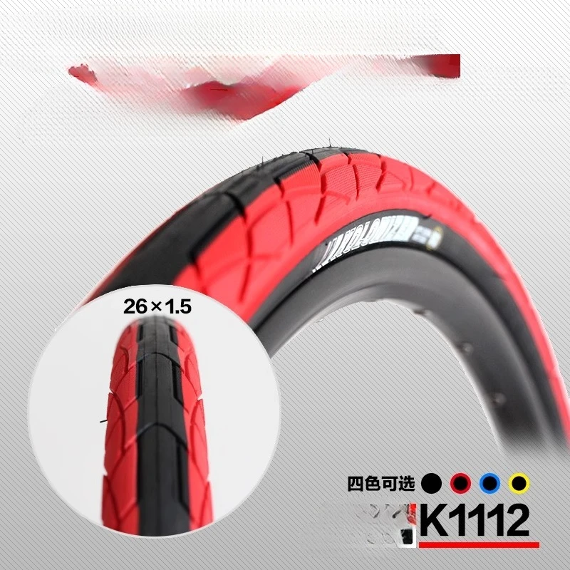 

Suitable for Tire K1112 Mountain Bike Half Bald Head 26 * 1.5 /1.75 Color Tire Stab-proof Tire Outer Belt