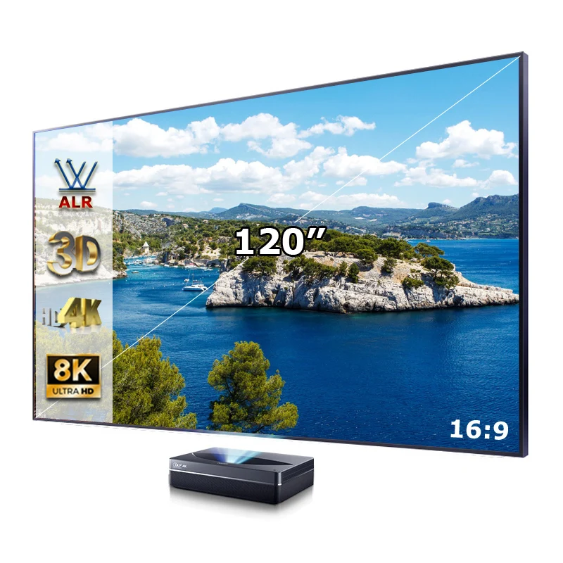 120 Inch 16:9 ALR T Prism Fixed Frame UST CLR Ambient Light Rejecting Projection Screen