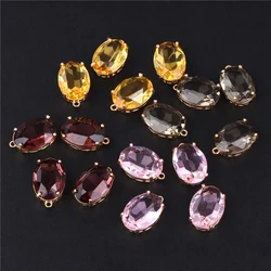 Shiny Crystal Glass Pendant Druzy Crystal Glass Charms Transparent Faceted Oval Pendant For Jewelry Making DIY Accessories