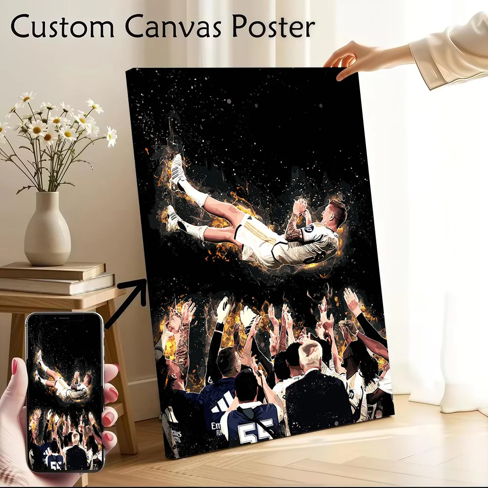 Toni Kroos Goal Celebration Canvas Poster Customizable Pictures Wall Art Canvas Painting for Home and Decoration Living Room