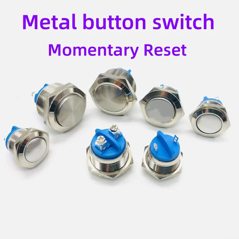 

16mm19mm22mm Metal Push Button Switch Screws/Welding Feet High/Flat/Ball Head 1NO Engine Moment Start Self-resetting Pushbutton