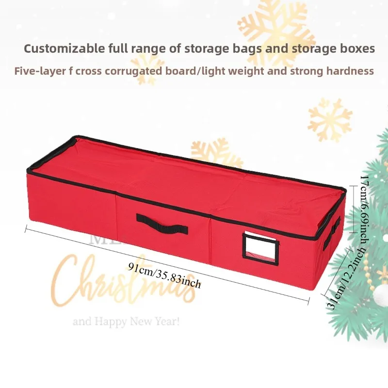 صندوق تخزين فرز هدايا عيد الميلاد المزخرفة، تخزين كرة عيد الميلاد قابل للطي ينطبق على صندوق تخزين الزخرفية للزينة