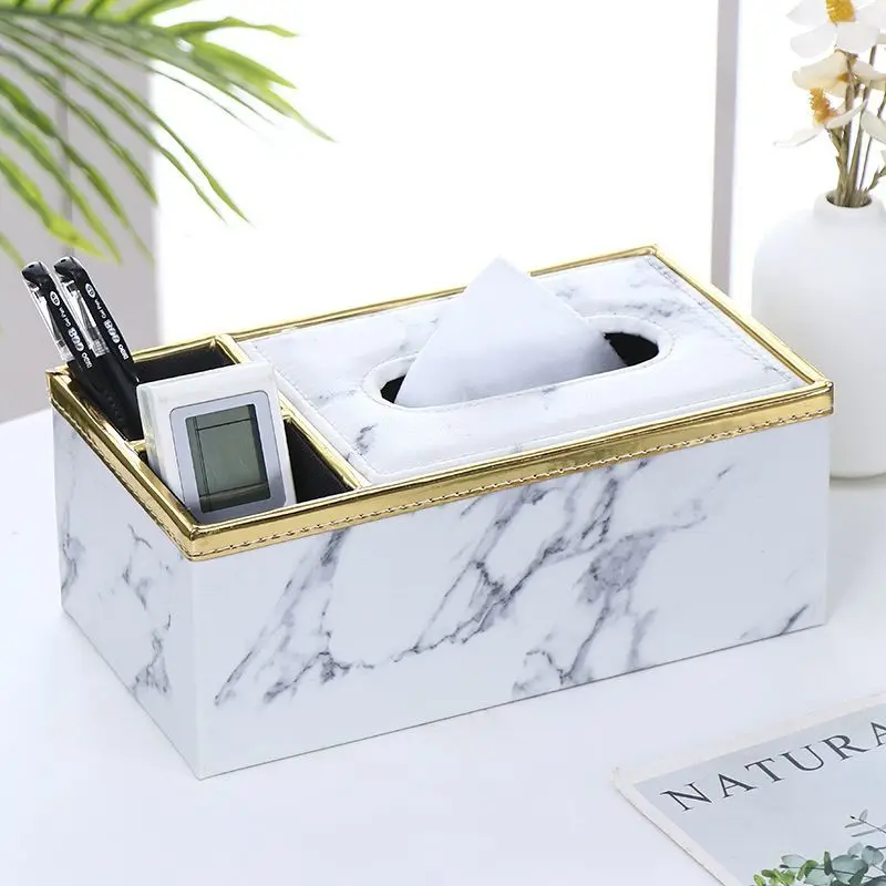 European Tissue Box Creative Napkin Drawer Living Room Multifunctional Desktop Remote Control Storage Box Luxury Decoration