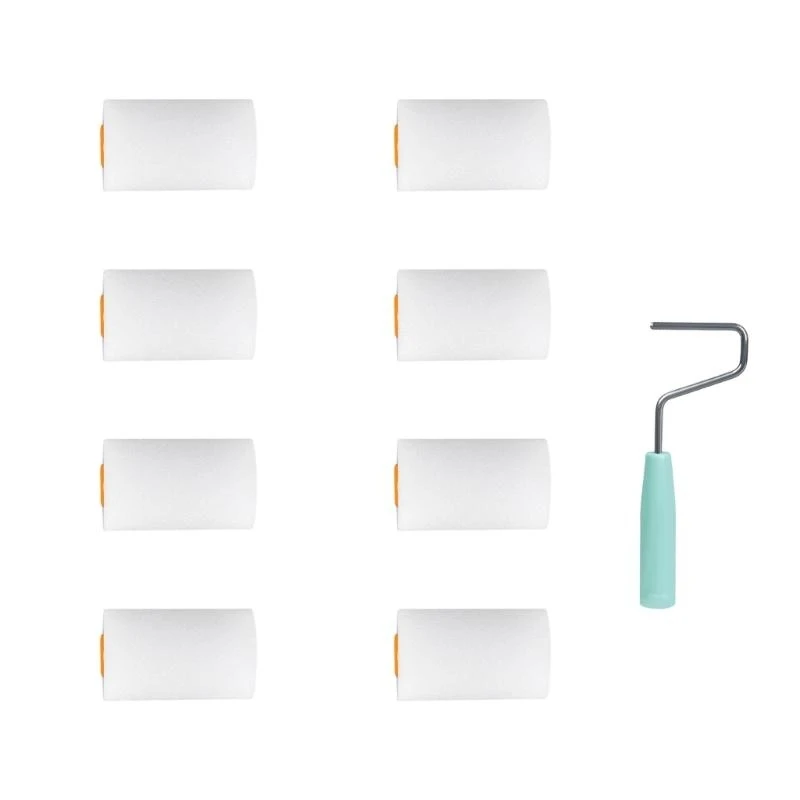 Conjunto rodillos pintura espuma 9 piezas pequeños rodillos espuma para pared y pintura muebles HX6C