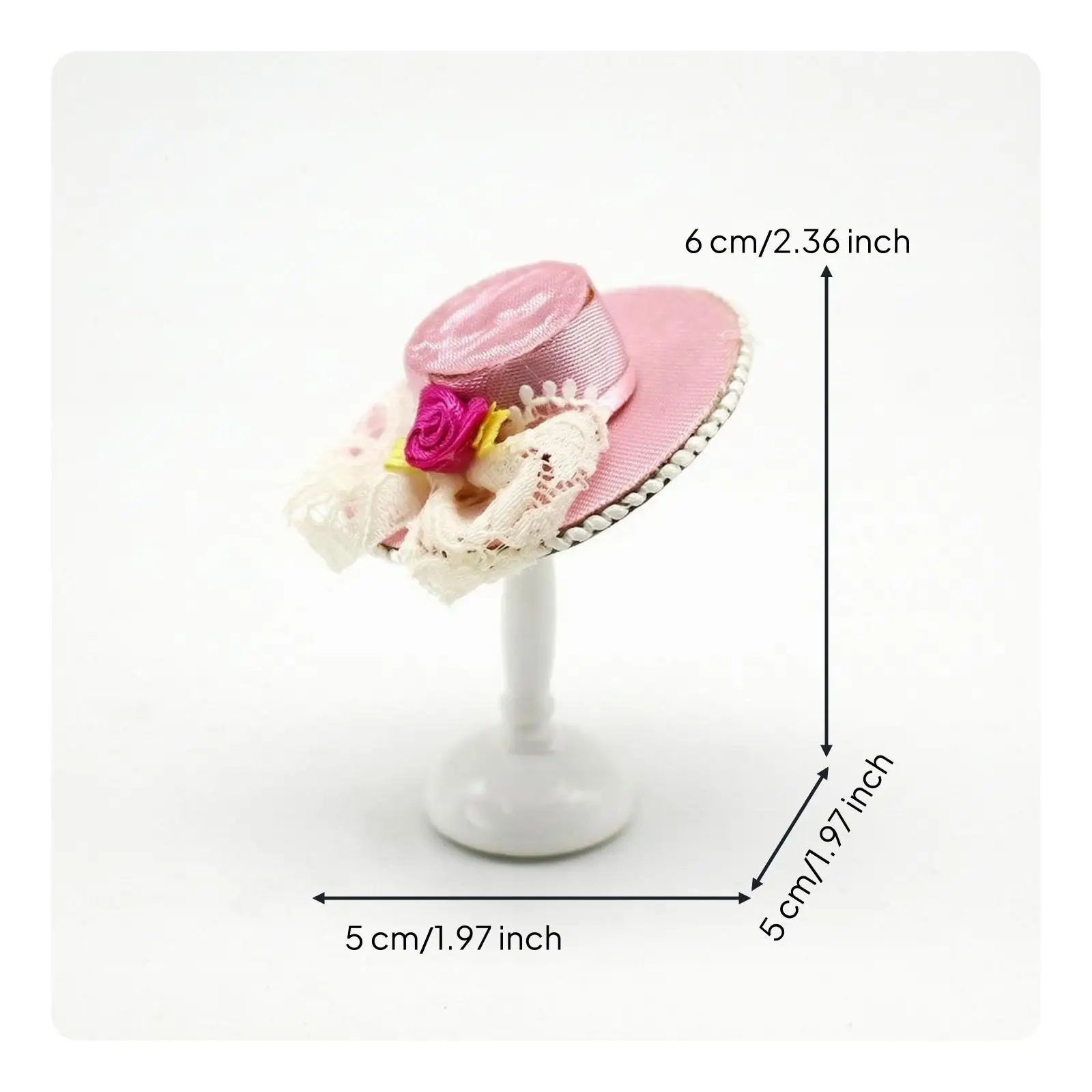 2-6pack Miniature Hat with Stand Textile Miniature Hat Stand European-Style for