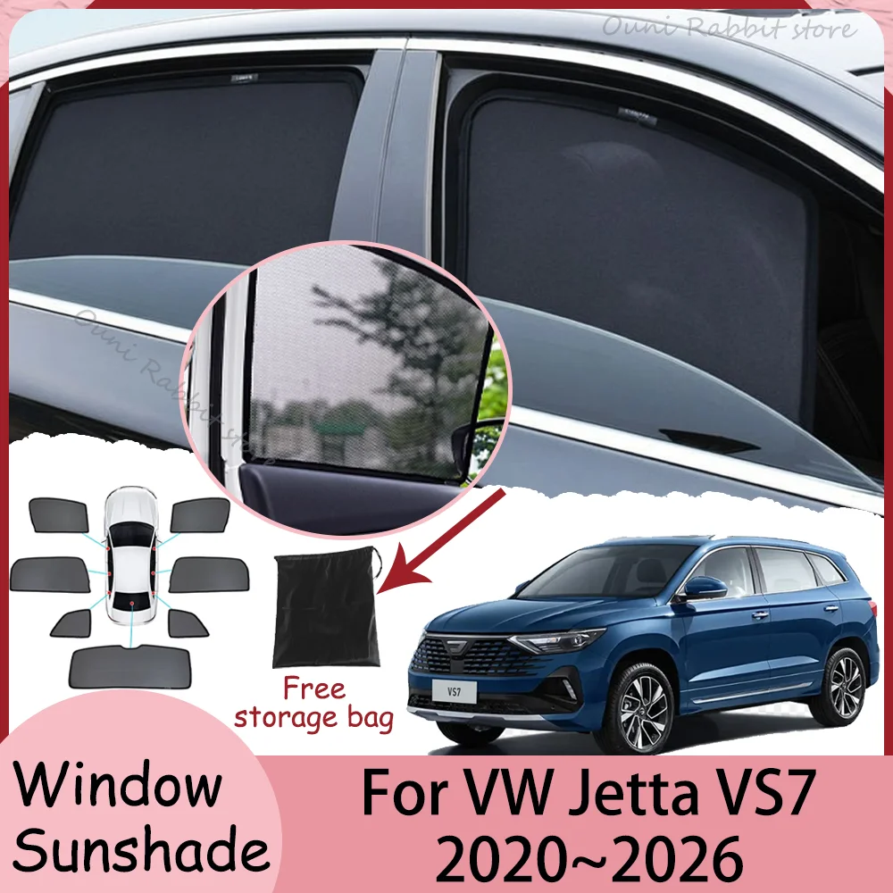 

For VW Jetta VS7 2020~2026 2022 2023 2024 2025 Car Magnetic Mesh Privacy Sunshade Side Window Sun Shade Sunscreen Accessories
