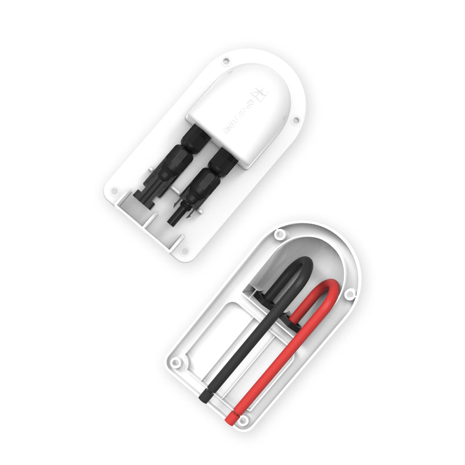 Double Wire Entry Gland Box with 10AWG Solar Extension Cable, Solar Double Cable Entry Gland, ABS Cable Gland for RV, Boat