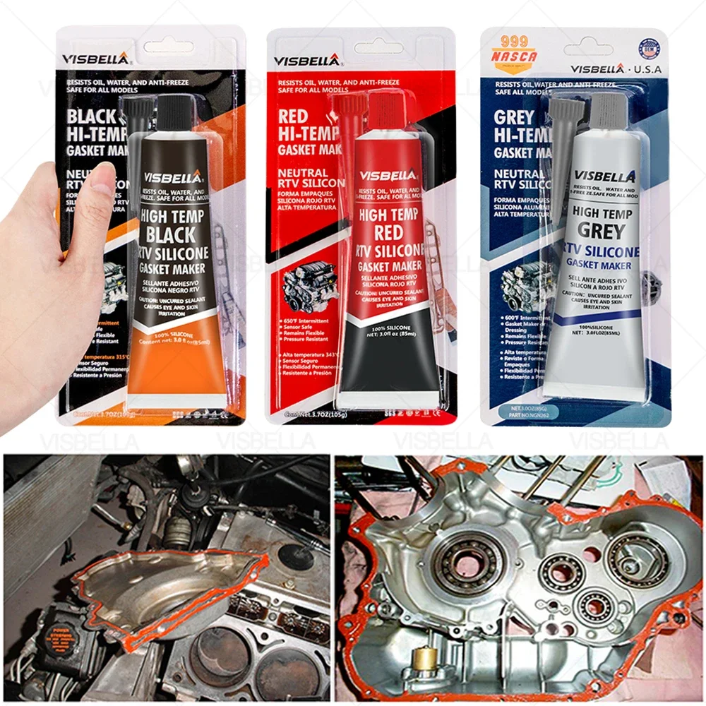 RTV Silicone Sealant Strong Adhesive Glue Equipment Repair Paste High Temperature Sealant Car Motor Gap Seal Glue Grommet