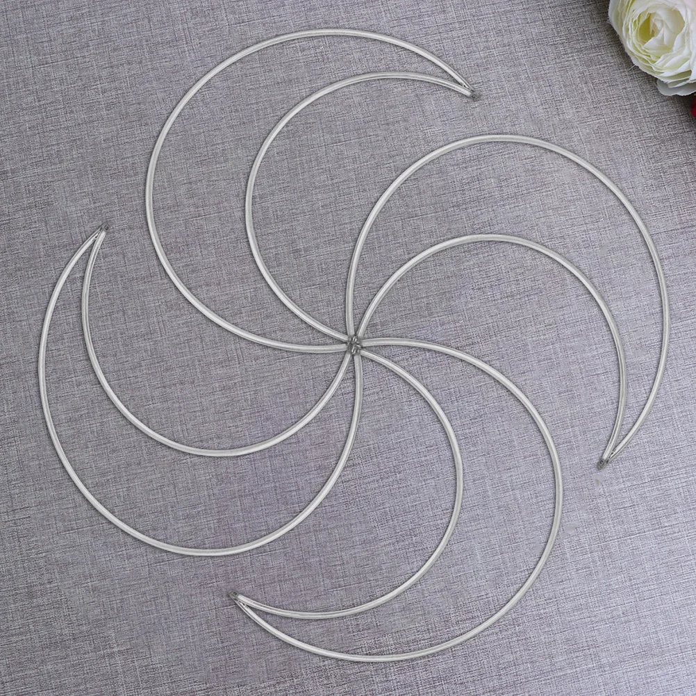 

10 Pieces Dream Catcher Rings Iron Material DIY Craft Project Hoops Home Decor Moon Shaped Smooth Durability Various Sizes