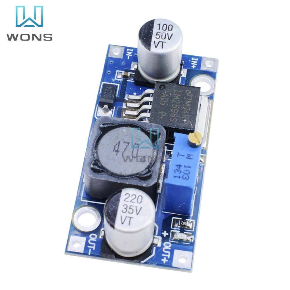 DC-DC Step-down Power Supply Module 3A Adjustable Step-down Module LM2596 Voltage Stabilized From 24 V To 12 V 5 V and 3 V