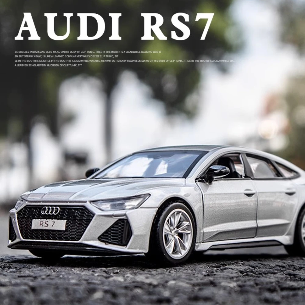 1/35 RS7 Diecast Car Models Toys Alloy Material Pull Back Scale Vehicles Models with Sound Kids Birthday Gifts Toys for Boys
