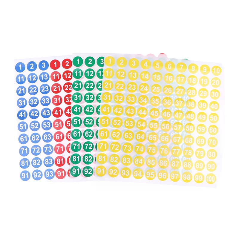 5 Sheets Number Stickers 1-100 Label Number Sticker For Diy Craft Nail Polish Glue Bottle Scrapbooking Diary Stationery