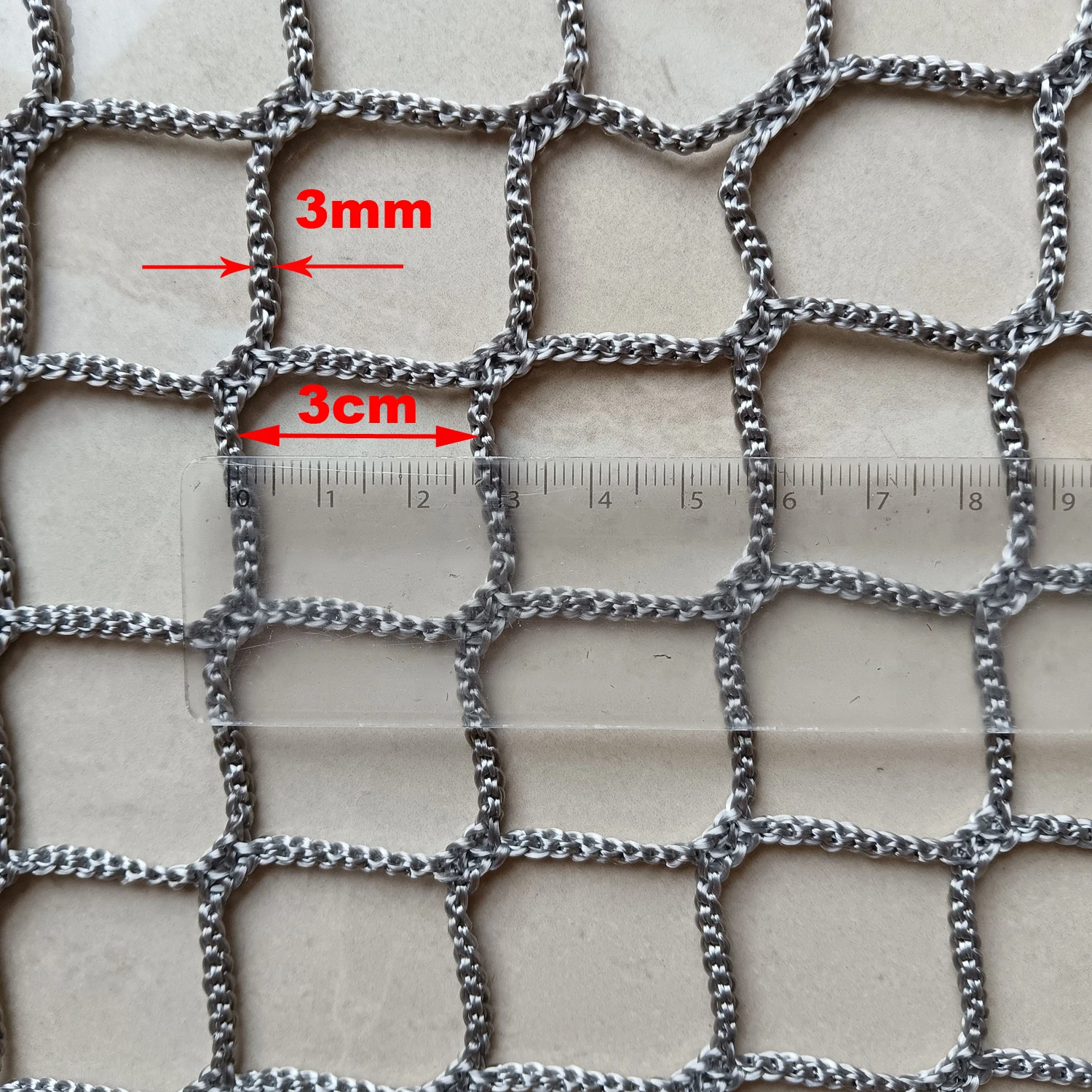 Grey Knotless Backstop Net, Sports Practice Barrier Net, Golf Ball Hitting Netting, Garden Net,Balcony Protection Safe Net