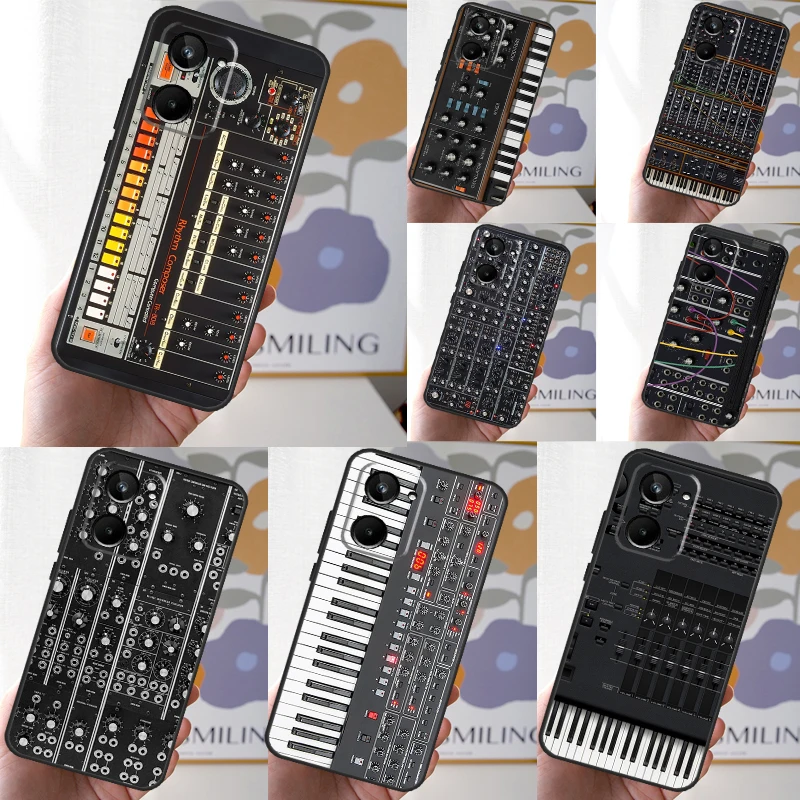 Vintage Synth Synthesizer For Realme C67 C55 C53 C51 C35 C33 C30 C21Y C25s C15 9 10 11 12 Pro Plus GT Neo 5 6 Case