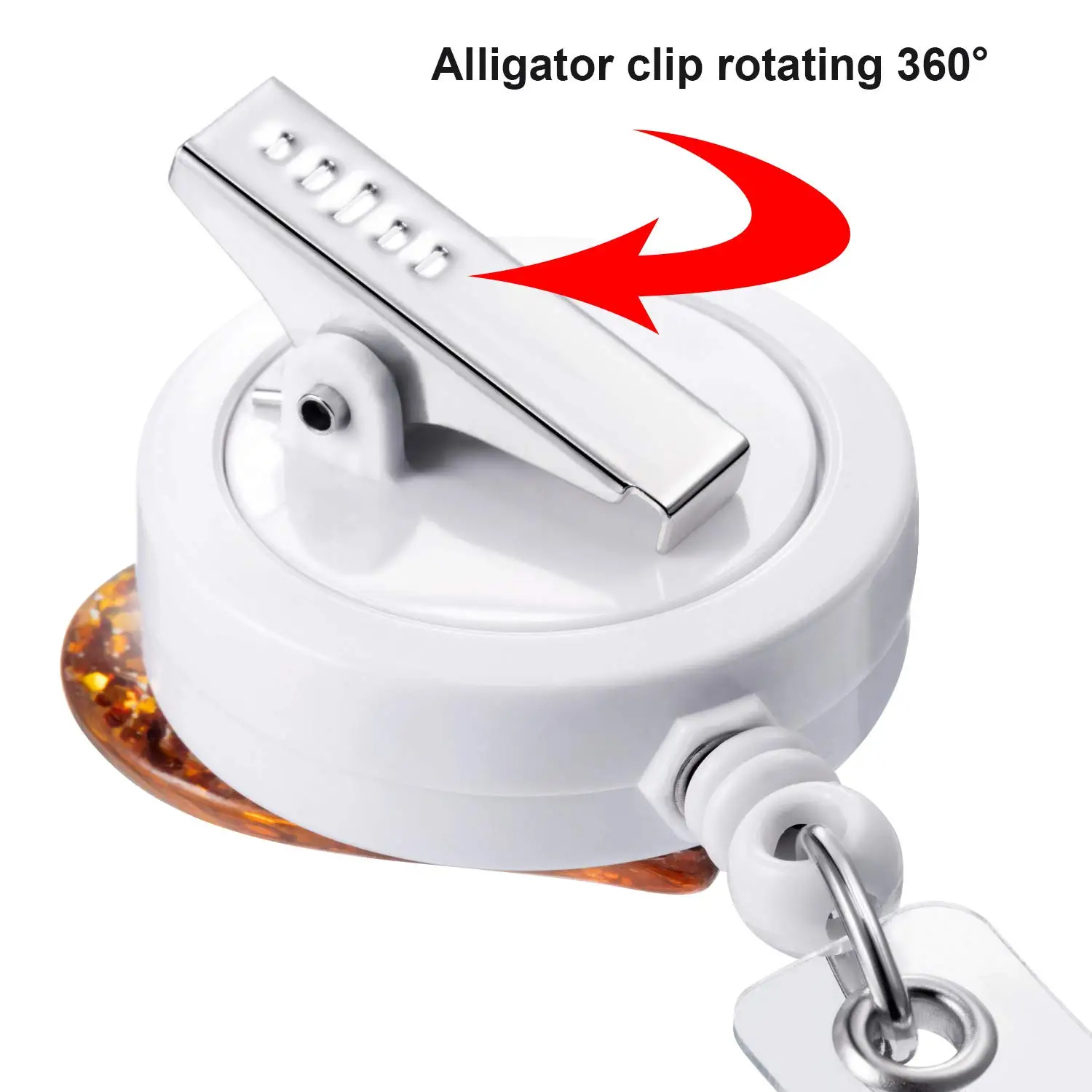 4pcs Lot Bling Heart Retractable Badge Clip Pull ID Card 3D Badge Holder For Nurse Student Hospital Office Card Holders