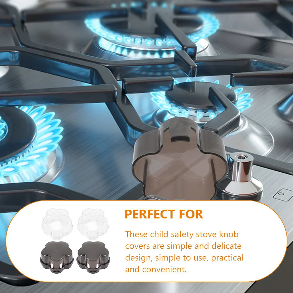 

4Pcs Child Safety Stove Knob Covers Plastic Gas Stove Knob Covers Baby Proofing Universal Cooker Safety Guard Kitchen