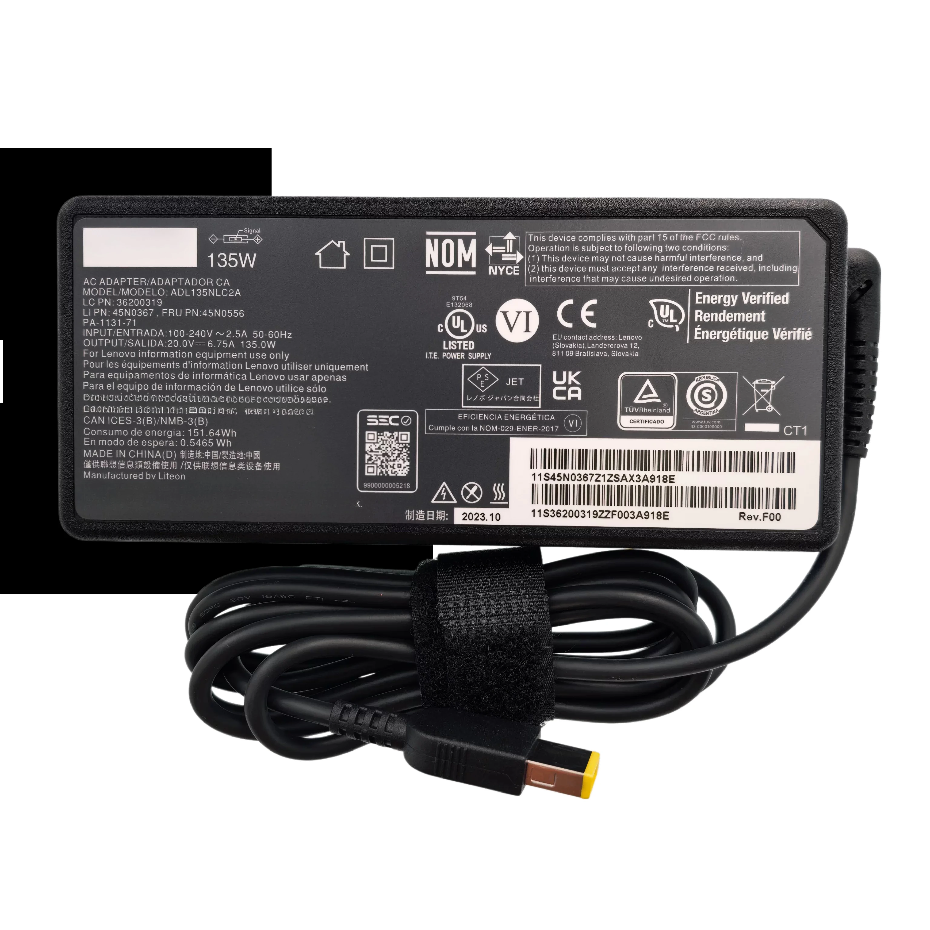 For Lenovo IdeaCentre AIO 3 24 27 All-in-One 135W Square Port Power Adapter Legion G50-70 Y520 20V 6.75A