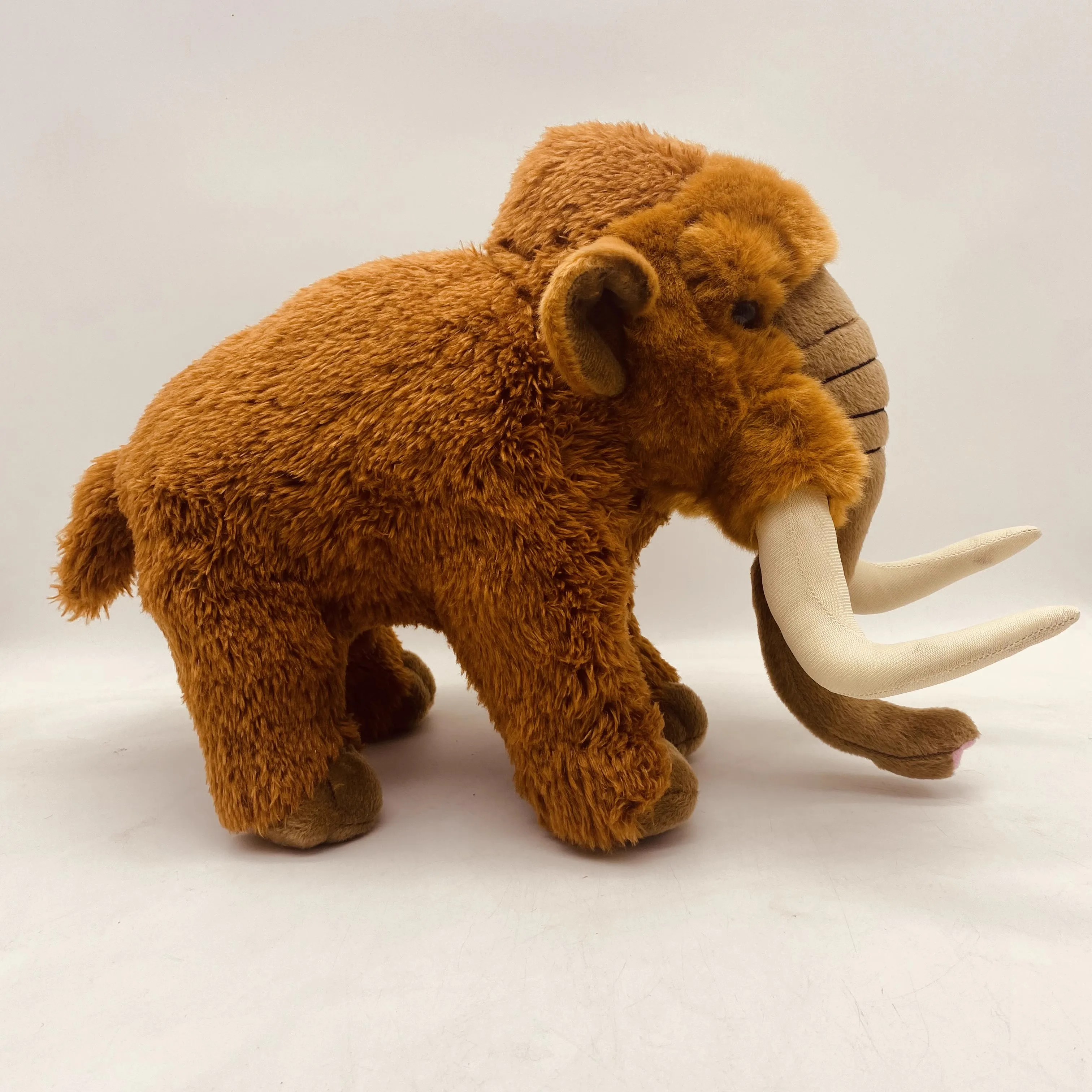 ブラウンマンモス-マンモンテウス-リアルなスタンドエレファント-エミュレーション動物人形-ソフトぬいぐるみ-誕生日プレゼント-1個