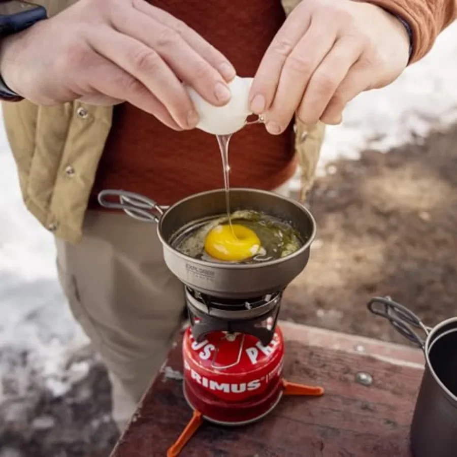 Titanium Stackable Camping Cooking Pot Mess Kit Set for Backpacking Hiking Outdoor Survival Adventures Lightweight Portable Mul