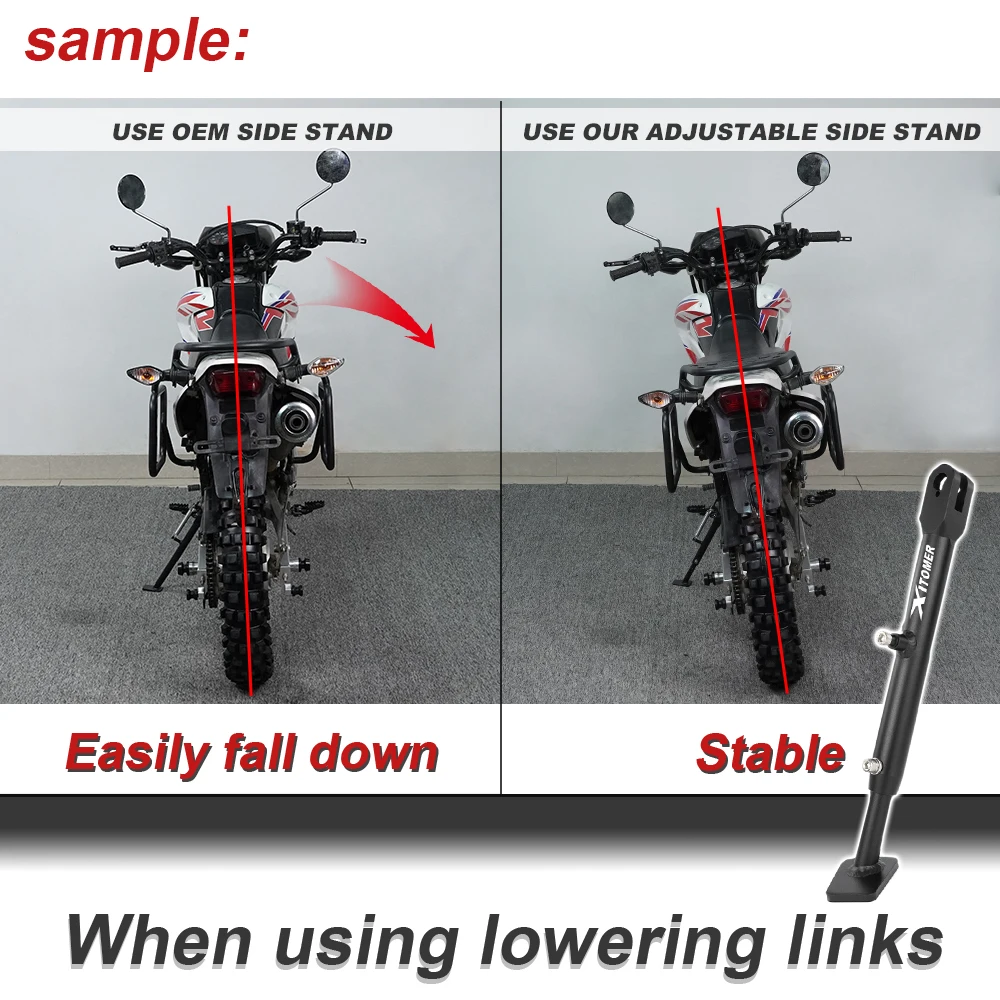 Fit For Honda CRF250L Rally / CRF250L 2012-2020 CRF300L 2021 2022 2023 CRF 300 L Motorcycle Kickstand Side Stand Adjustable