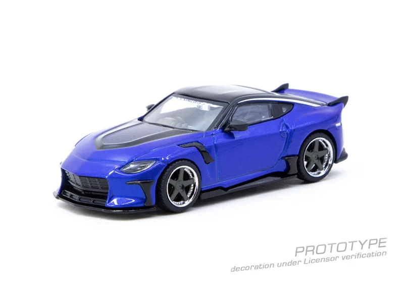 Prévente Tarmac Works 1:64 VeilSide FFZ400 Fairlady Z modèle de véhicule en alliage bleu