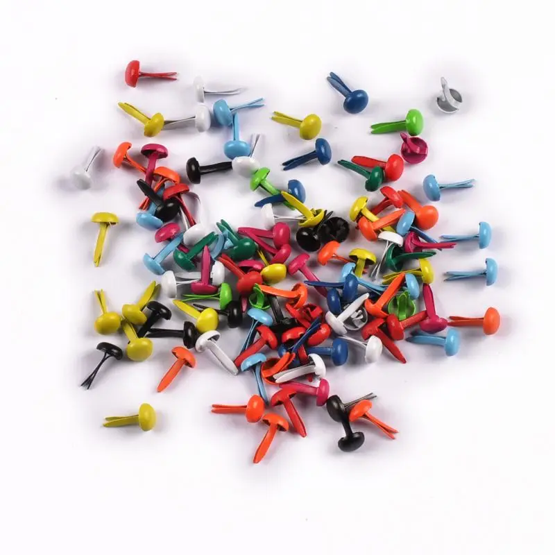 100 шт., 5X10 мм, смешанные 10-цветные круглые кисти для обуви «сделай сам», сумки, застежки для скрапбукинга, декоративные аксессуары, поделки из металла cp1114