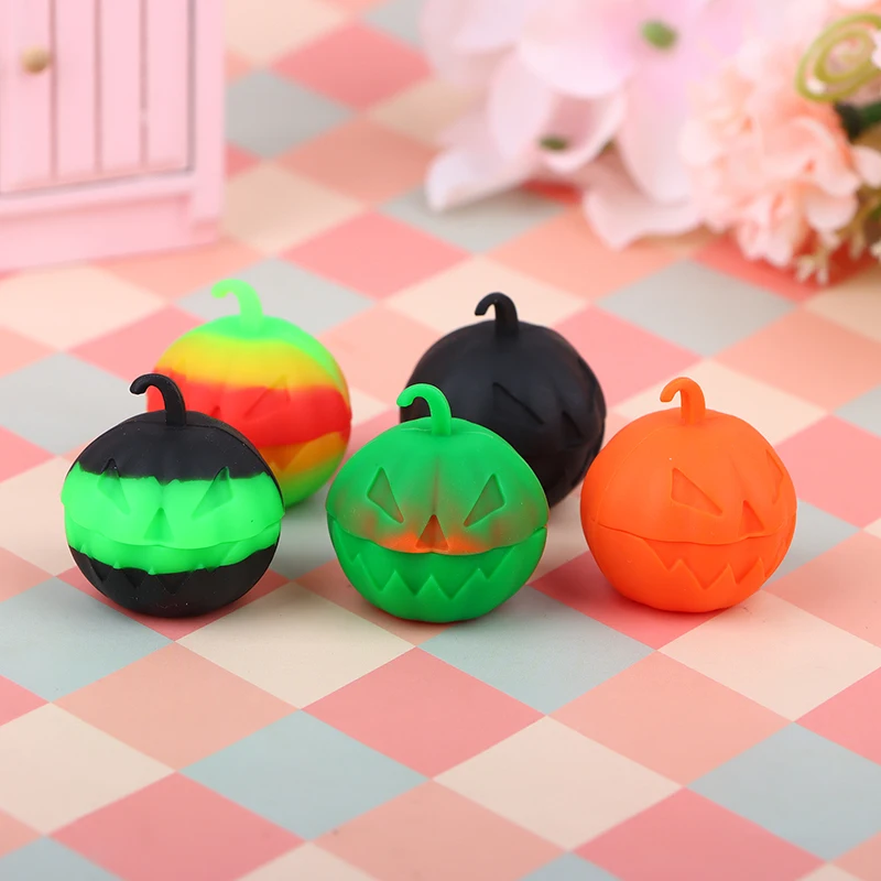 1Pc Nonstick Pumpkin Jar Silicone Container Bottle Portable 3ml Oil Wax Storage Box Face Cream Case Cosmetic Ointment Container