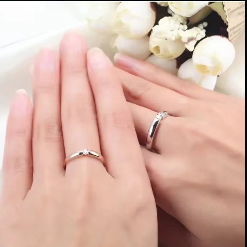 2025 موضة بسيطة سيدة 2 مللي متر الفولاذ المقاوم للصدأ مكعب زركونيا رقيقة للنساء المشاركة الزفاف خواتم سحرية حجم 6/7/8/9/10/11/12