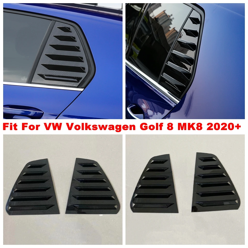 

For VW Volkswagen Golf 8 MK8 2020 - 2024 Rear Window Triangle Shutter Panel Cover Trim Carbon Fiber / Black Exterior Accessories