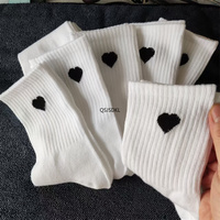 1/5/10 Pairs Men women Socks Spring Autumn Casual White Socks Breathable Mid Tube Sock male female High-quality Round Neck Sock