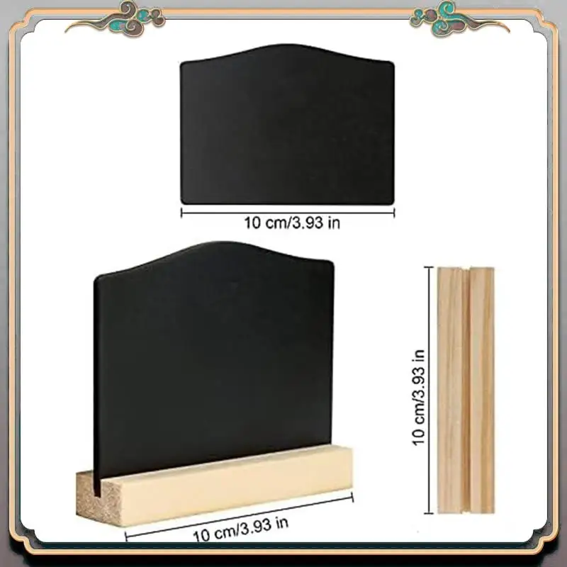 A46M-12 Mini Chalkboard With Stand, Small Blackboard Wooden Signs For Labelling, Mini Board Set, Place Cards, Price Tags