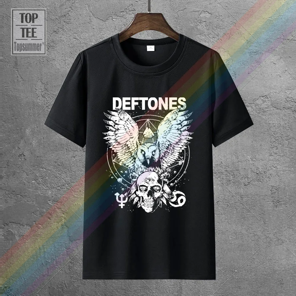 

Boutique T Shirts Crew Neck Men Funny Short Sleeve Popular Deftones Adrenaline Cat Rock Band Black T Shirt