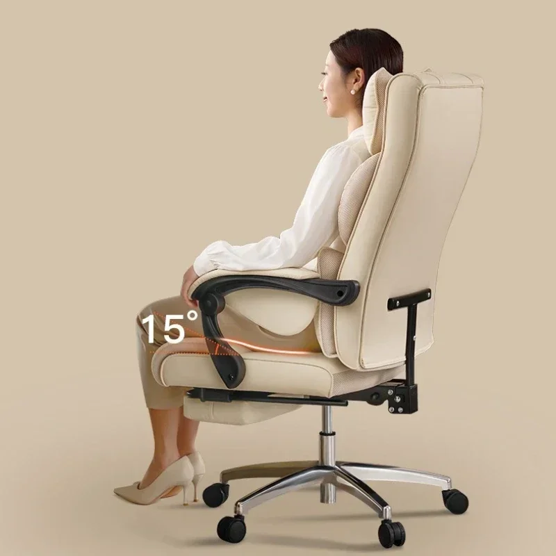 Multi-functional Chair Leather boss chair reclining chair nap office high-end office sofa seat