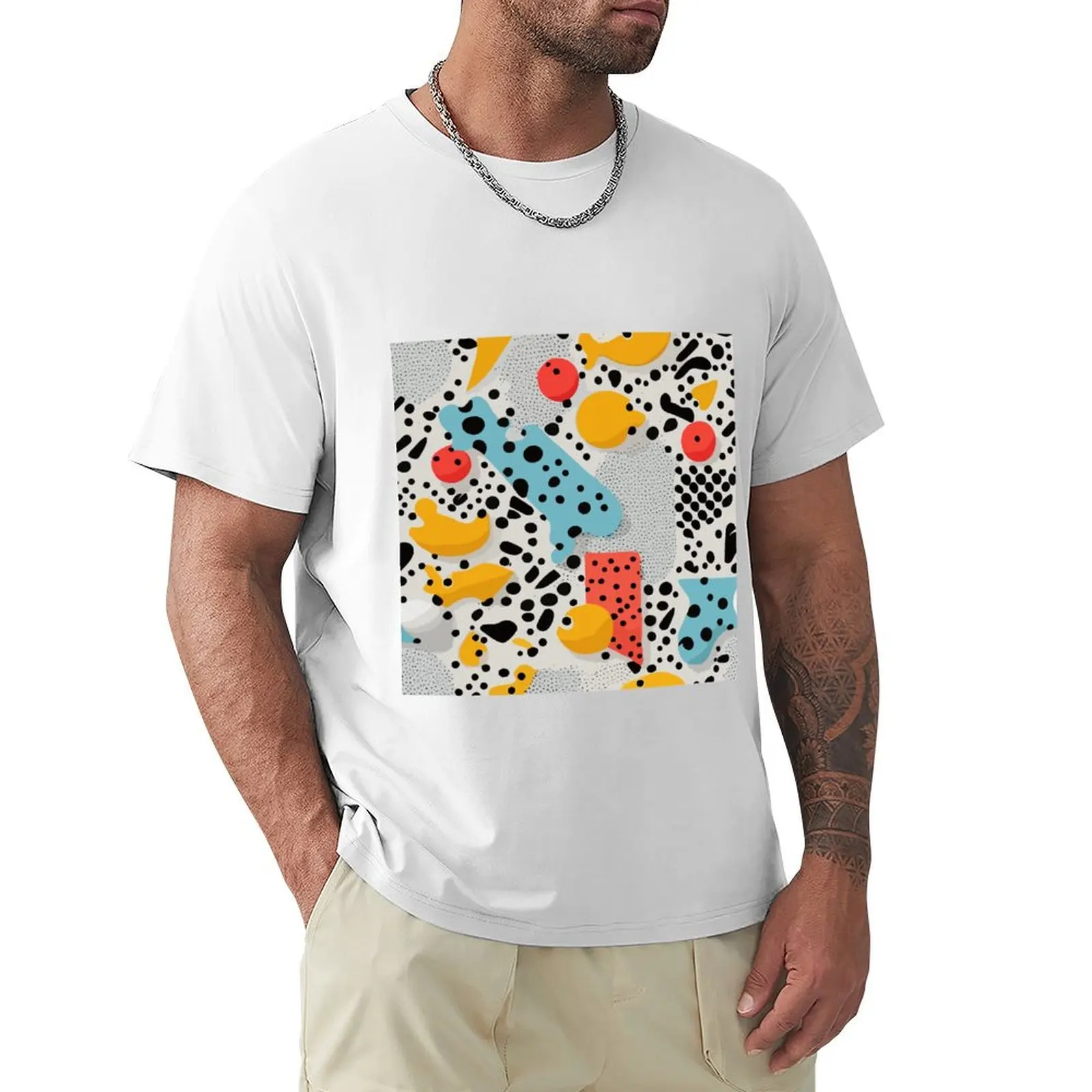 Memphis patterns T-Shirt graphics summer tops customs design your own plain black t shirts men