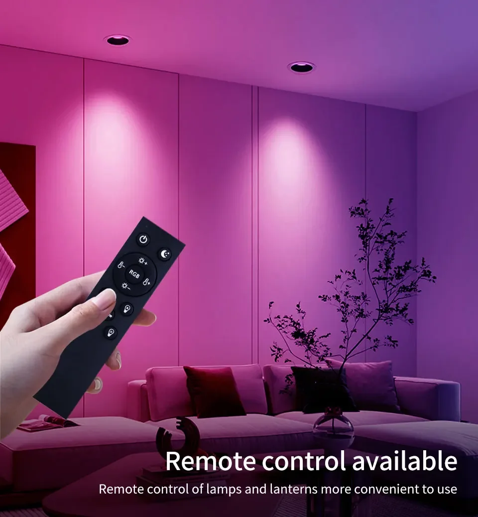 Tuya Smart LED Downlight 220V 10W Bluetooth RGB Dimmable Ceiling Lamp RF 2.4G Remote Smart Life APP Control Bedroom Living Room