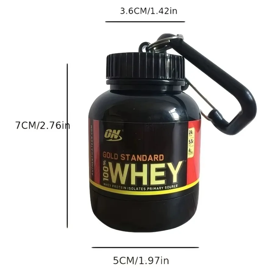 100ML Outdoor Sport Mini Portable Protein Container Powder Bottle With Whey Keychain Health Funnel Medicine Box Small Water Cup image 2