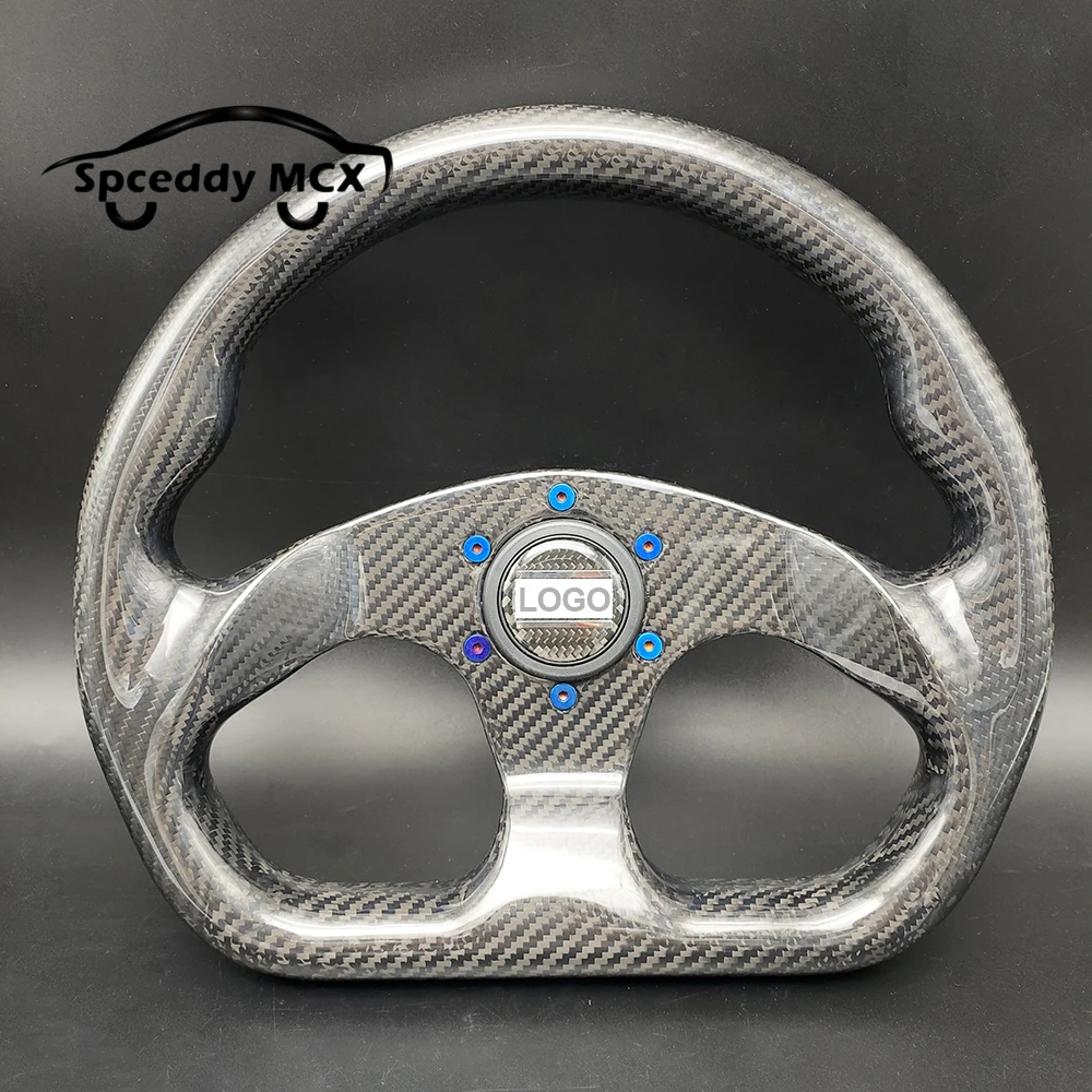 New Style 13inch 320mm Carbon Racing Steering Wheel D Shape Sport Tuning Drift Real Carbon Fiber Steering Wheel