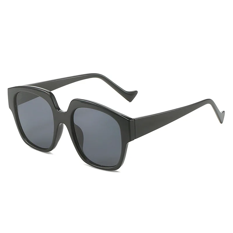 Women Trendy Square Sun Glasses Bold Thick Rim Curved Temple UV Protection Casual Stylish Eyewear