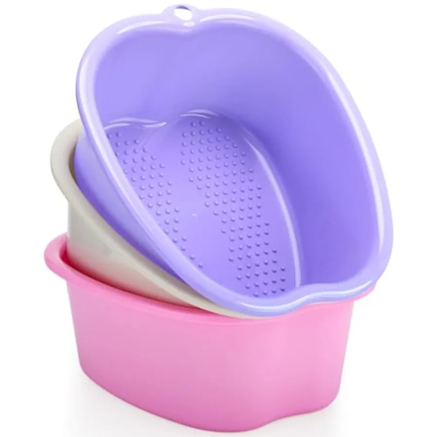 

3 Pcs Winter Feet Soaking Tub Large Thickened Plastic Feet Basin Feet Pedicure Massager Bath Bucket for Relaxation and Stress R