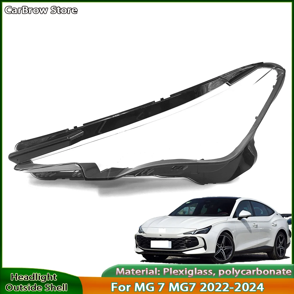 

For MG 7 MG7 2022-2024 Headlamp Cover Headlight Transparent Lens Lamp Shell Masks Plexiglass Replace Original Lampshade