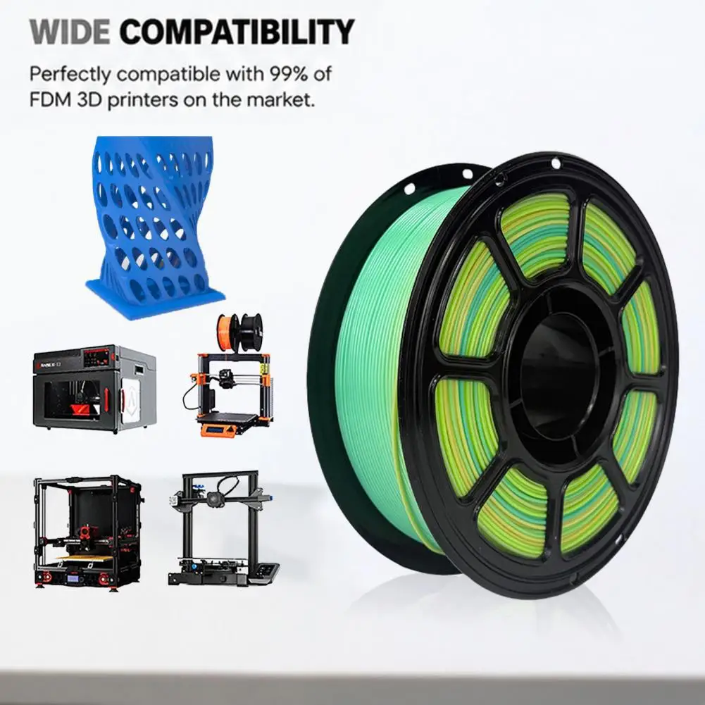 1.75mm Pla Filament Rainbow Gradient Pla Filament 1.75mm 1kg Spool Low Warpage 3d Printing Filament Fdm Printer for Vivid