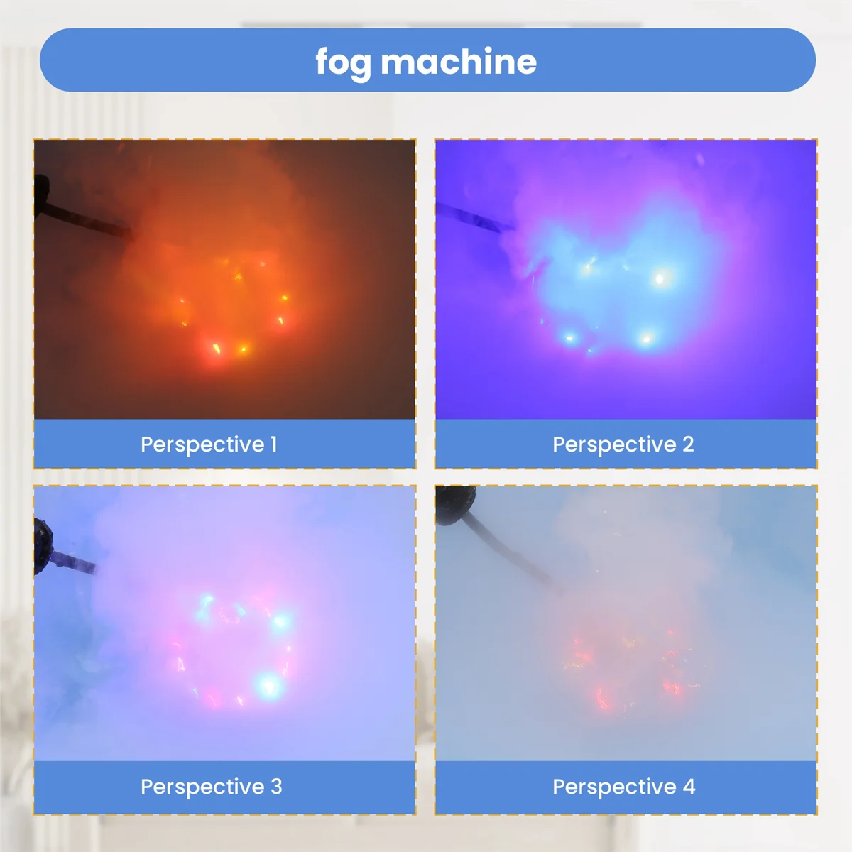 

Halloween Mist Maker Fogger Fog Machine Fountain Mister Fogger Water Garden Pond Foggers with 12 LED Light Flashes(US)