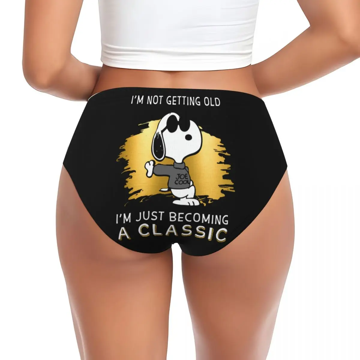 Custom Snoopys Brief Panties for Women Comfort Stretch I'm Not' Getting Old I'm Just Becoming Classic Underwear