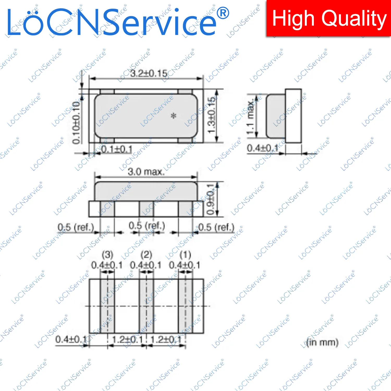 LoCNService 500PCS 3000PCS 3215 3PIN CSTCE16M0V53-R0 20PPM 15PF 16MHZ 16M SMD Chip oscillatore a cristallo passivo Originale