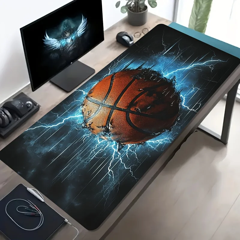 

Lightning-shaped basketball explosion pattern mouse pad, anti-slip and washable rubber bottom, large-sized computer decoration