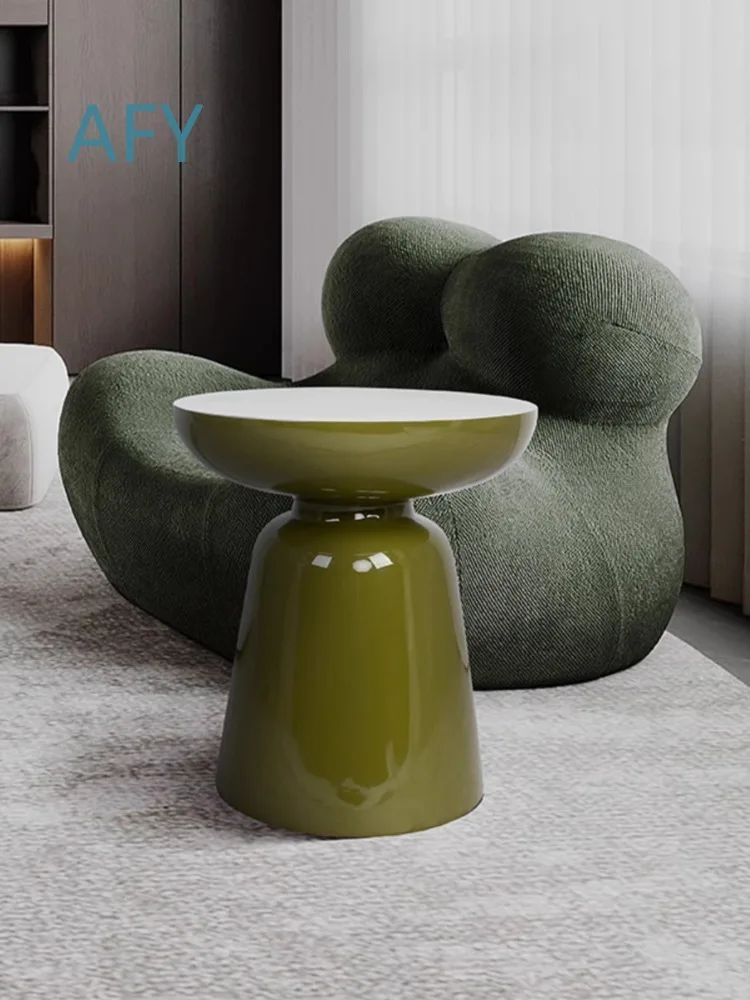 Luxury Glossy Green Coffee Table for Modern Living Room TV Cabinet Sofa Side Circular Corner Tables for Contemporary