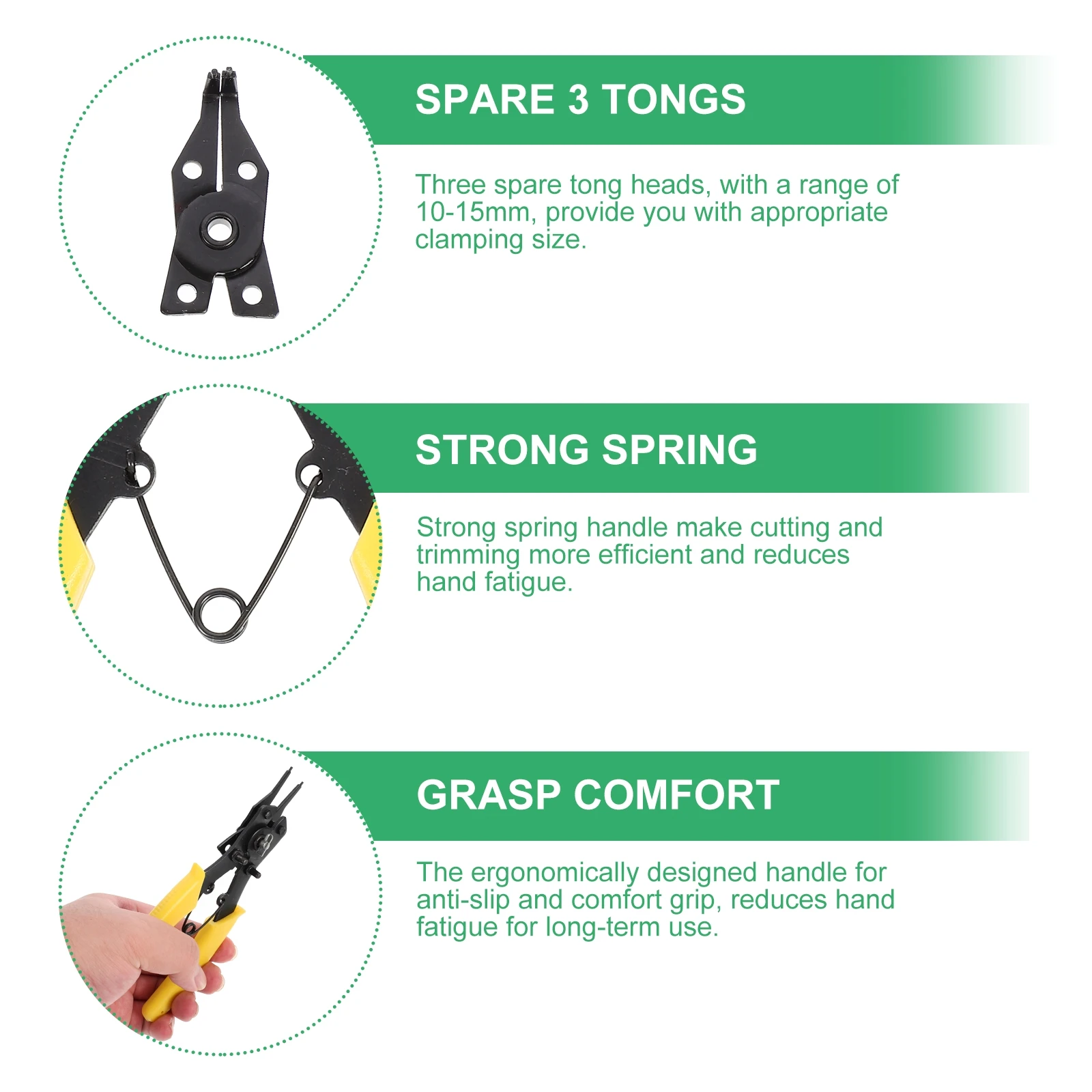 

1 Set Professional Circlip Plier Plier Ring Remover Tool 4 In 1 Repair Tool Interchangeable Strong Spring Handle High